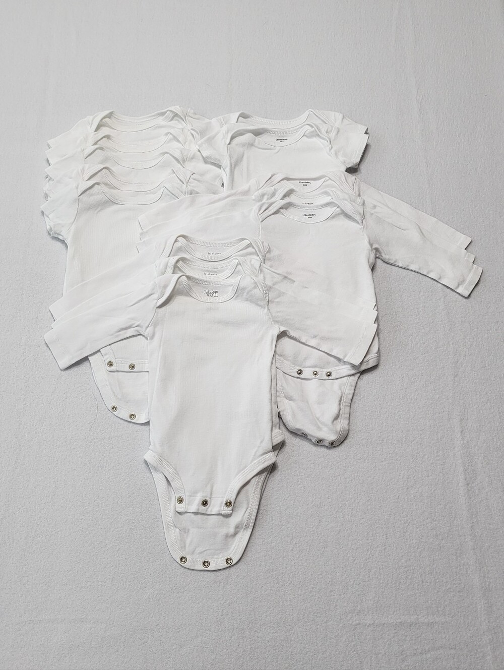 13pc Baby Onesie Lot 3-6M Gerber Carter’s Koala Baby White Bodysuits